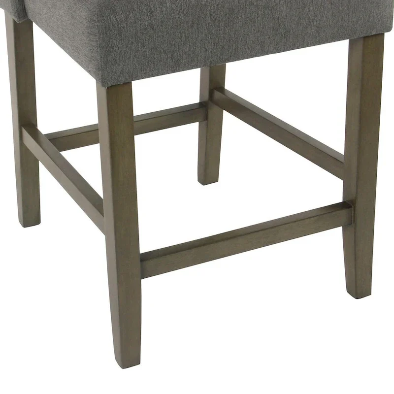 HomePop Dinah Modern 24 Counter Stool - Pewter - 24 inches - 24 inches
