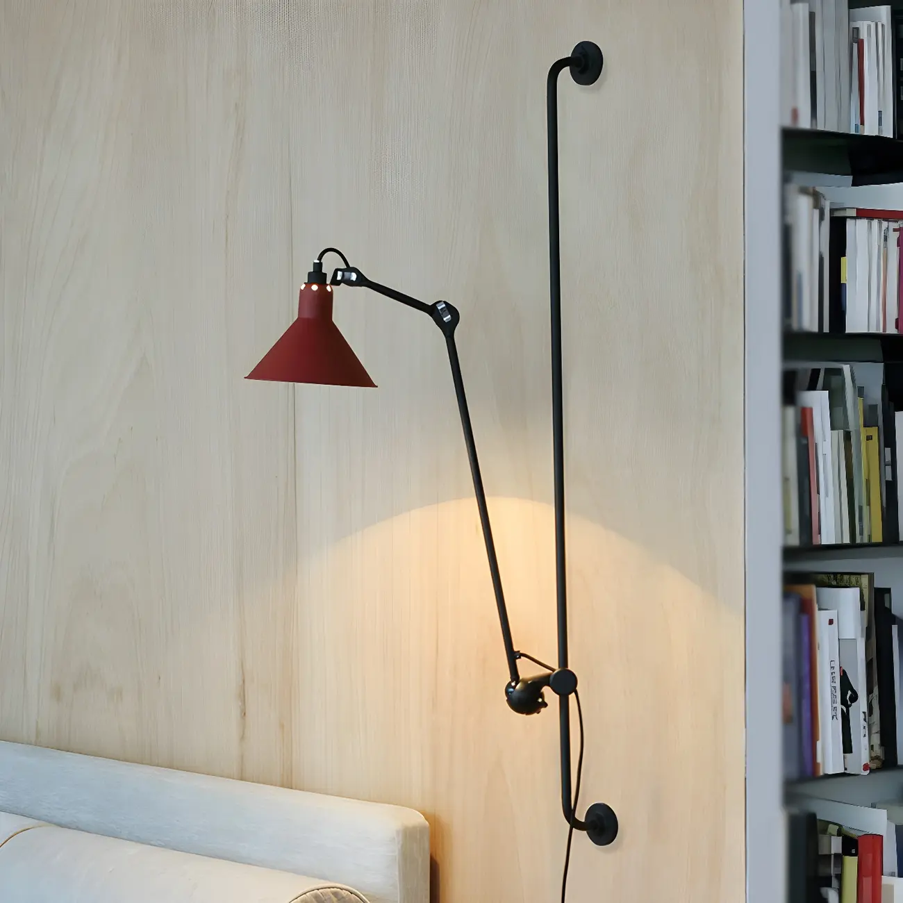 Modern Metal Black Adjustable Swing Arm Wall Light