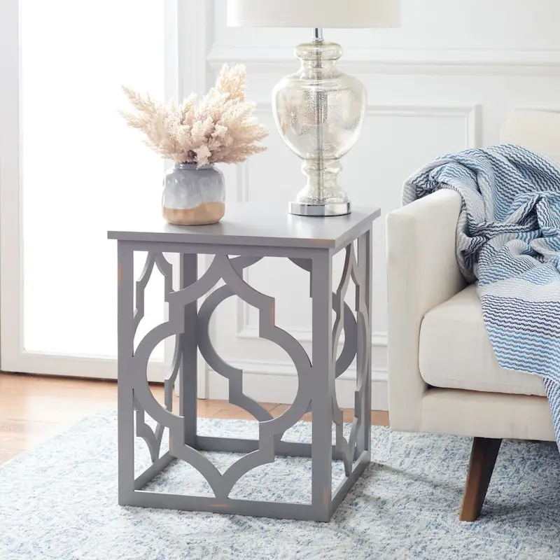 Silver Leaf End Table - 19 W x 19 D x 23 H