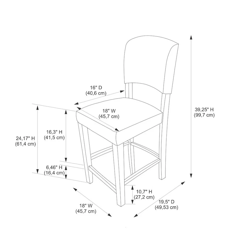 Faux Leather 24.17-inch Espresso Counter Stool