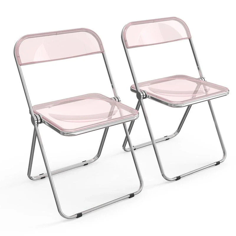 2PC Folding Stackable Acrylic Chair Transparent