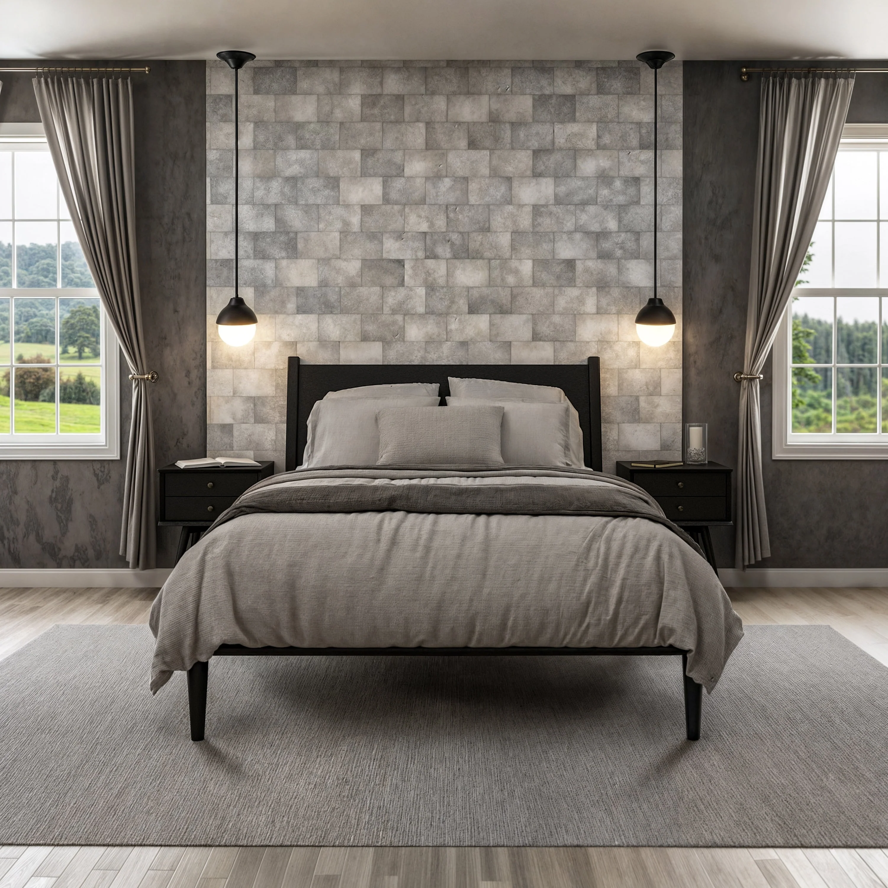 Mid-Century Panel Bed