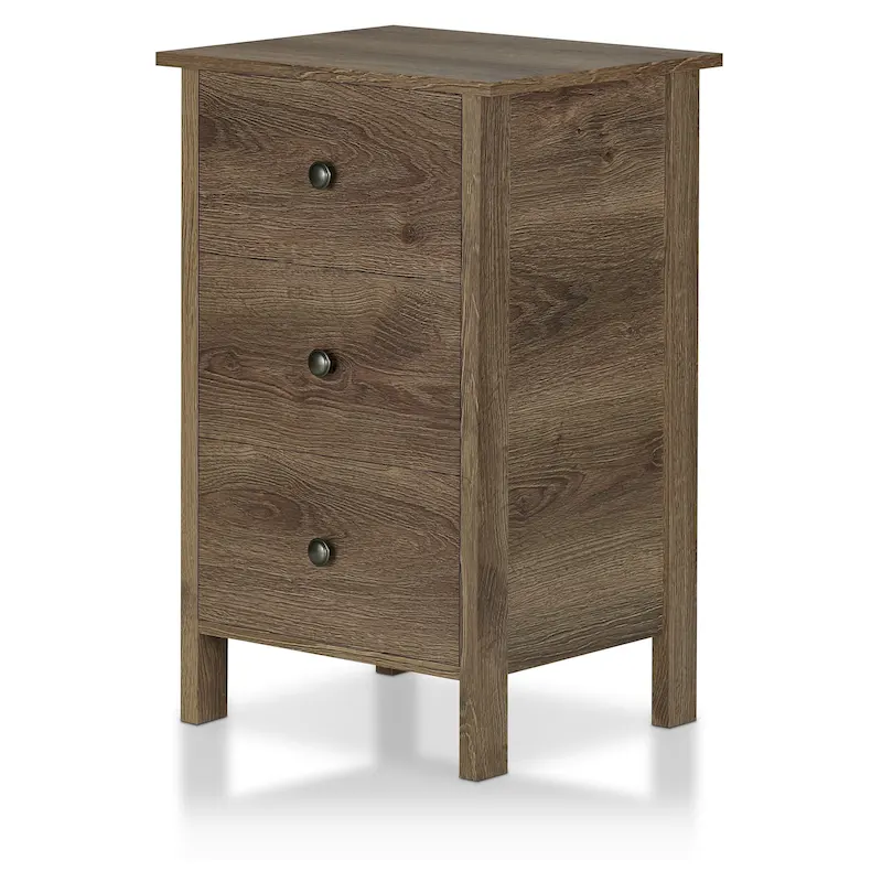 Rustic Distressed Walnut Nightstand – 2-Drawer / 3-Drawer, Farmhouse Style