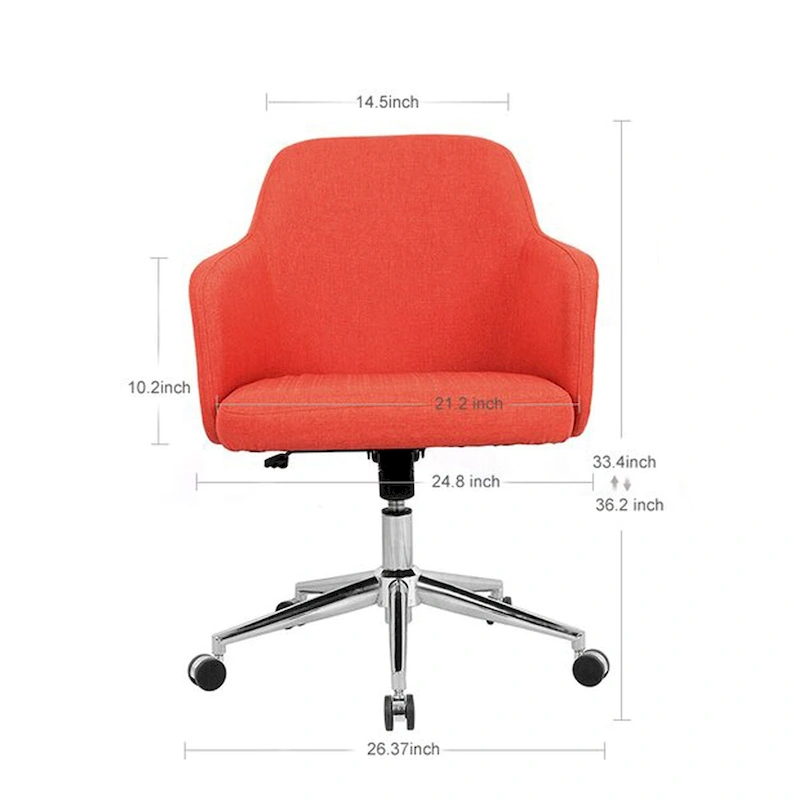 Modern Upholstered Home Office Chair Swivel Arm Desk Chair Task Chair