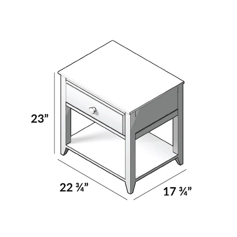 Nightstand with Drawer and Shelf