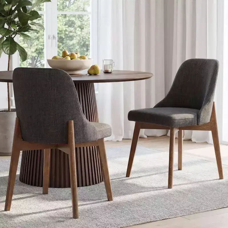 White 32.7 H Upholstered Solid Wood Dining Chair