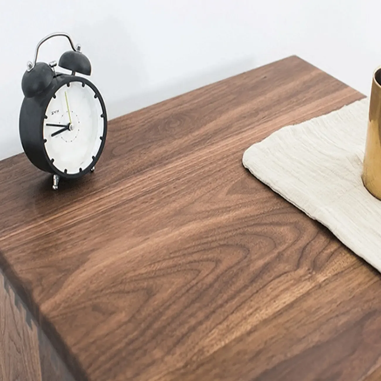 Mid-Century Modern Solid Wood Nightstand with Drawer