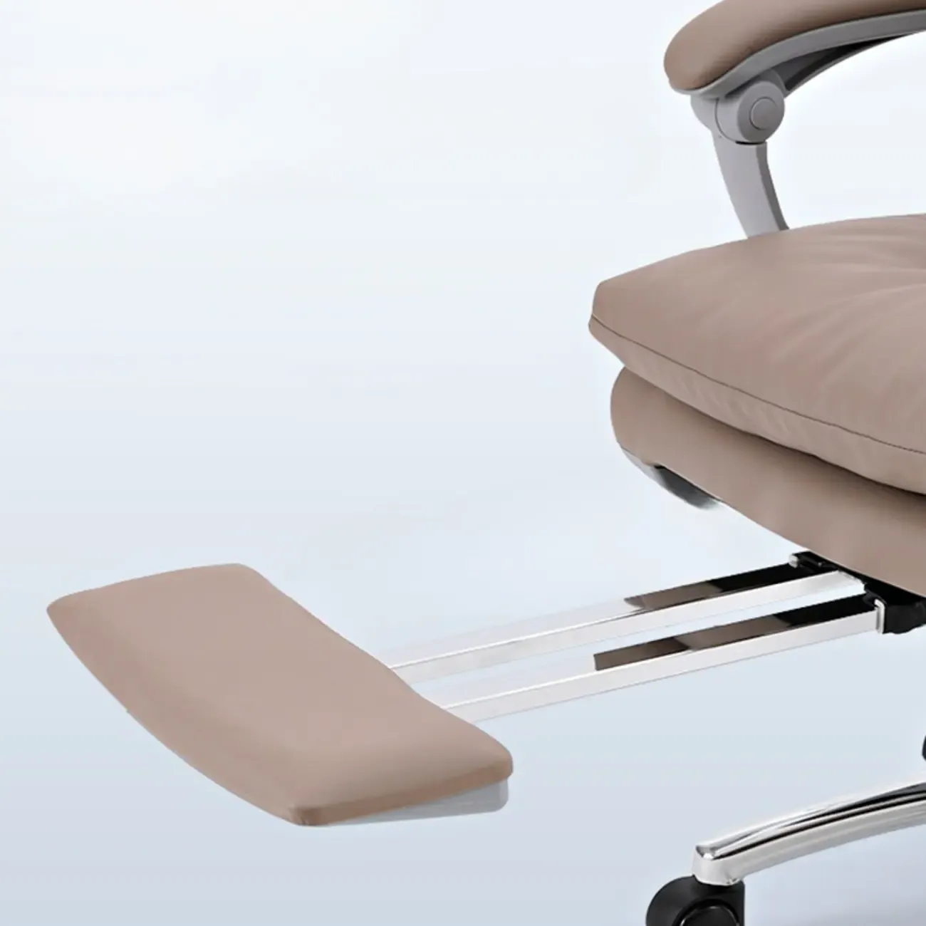 Upholstered Brown Leather Adjustable Swivel Office Chair