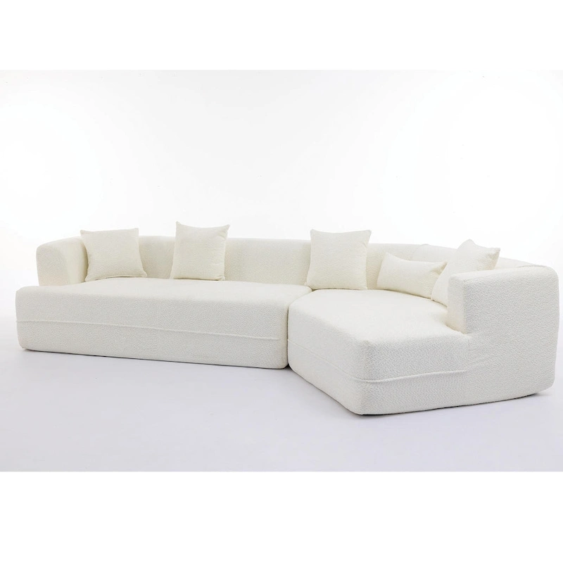 Boucle Modular Sleeper Sectional Sofa with Free Combination