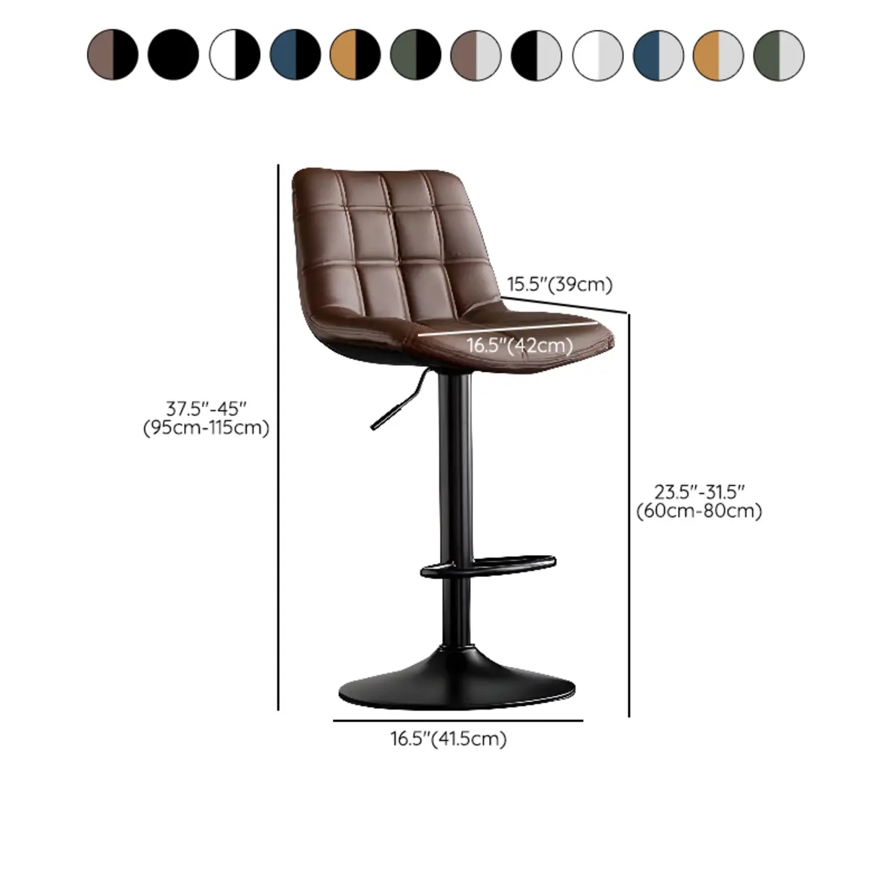 Glam Faux Leather Swivel Adjustable Bar Stools