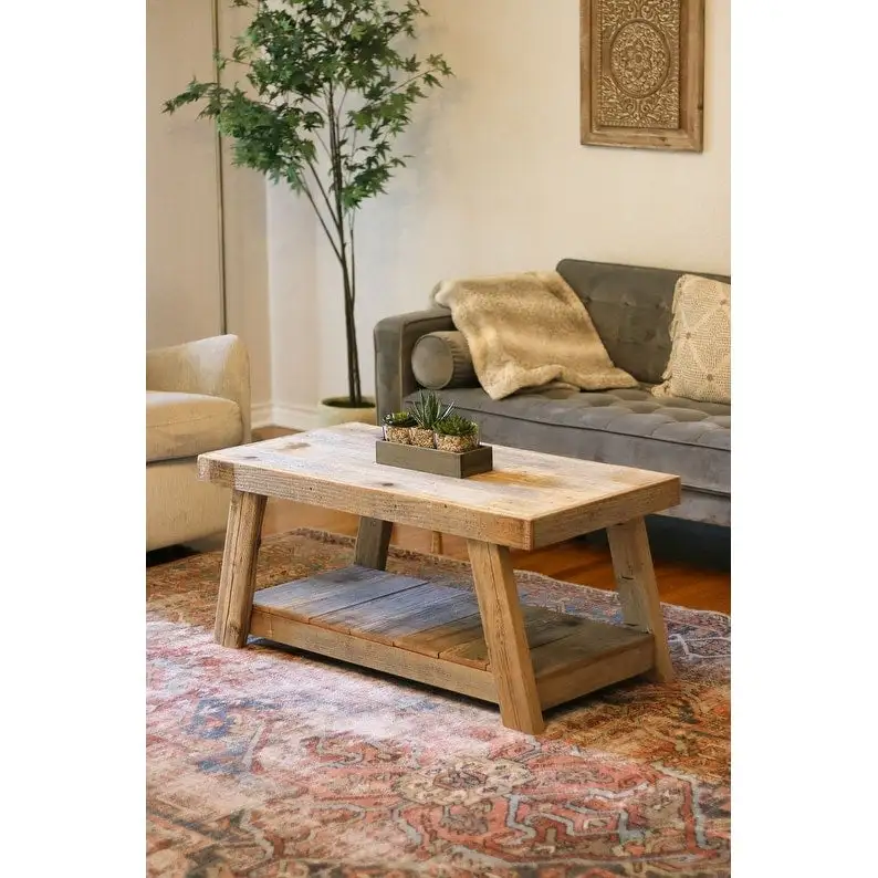 Natural Reclaimed Wood A-Frame Coffee Table - Single Use