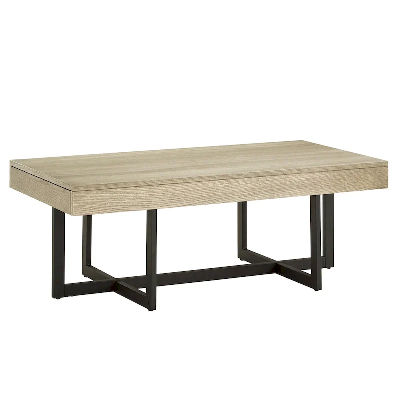 Eldersley Wood Finish Coffee Table with Two Drawers by iNSPIRE Q Modern