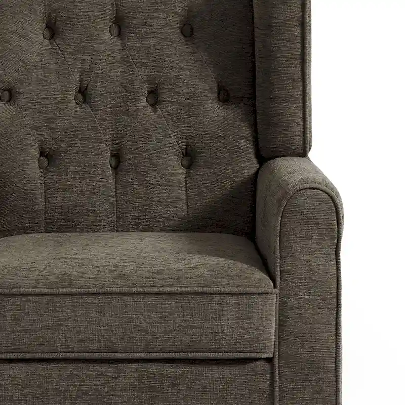 Button-Tufted Accent Chair Wingback Armchair - 38H