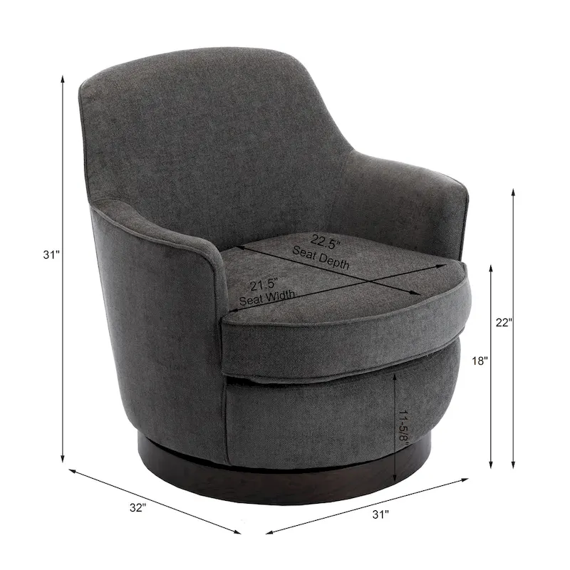 Rosedale Wood-based Swiveling Accent Chair