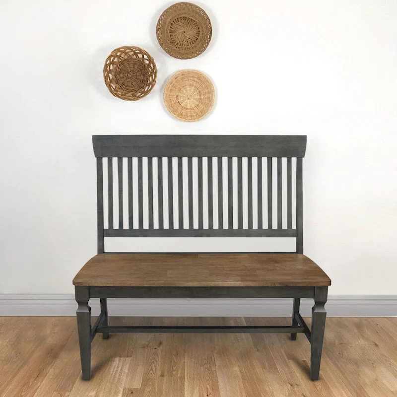 Solid Wood Vista Slatback Bench