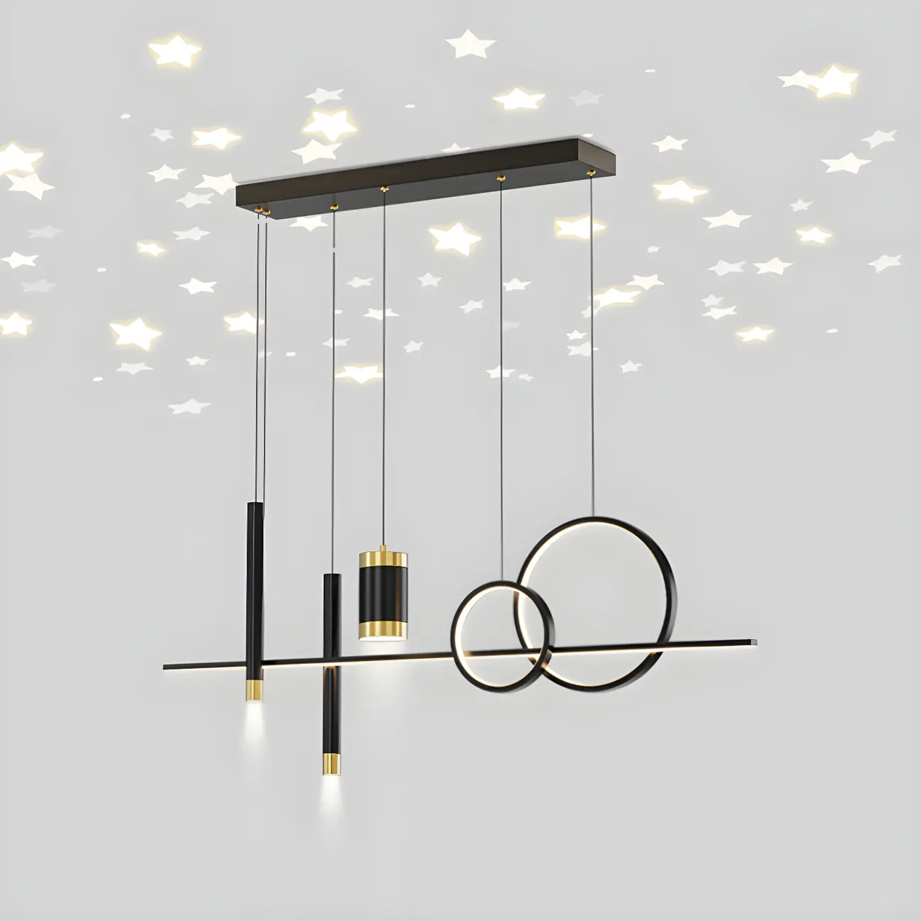 Trendy Modern Metal Cylinder Multi-Light Pendant