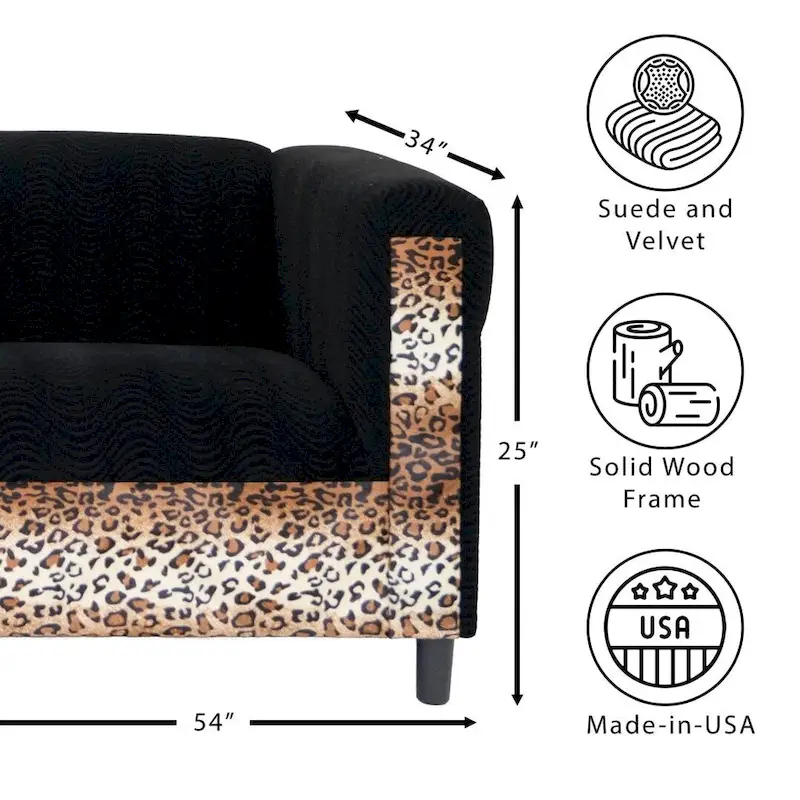 Coast to Coast Sofas Mid Century Modern Loveseat Sofa Solid Wood Frame Upholstered