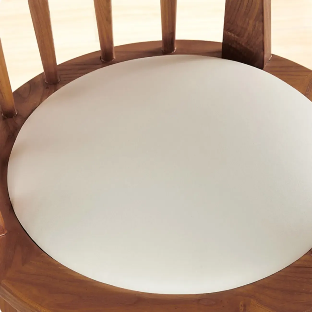 Mid-century Modern Wooden Swivel Bar Stool Upholstered