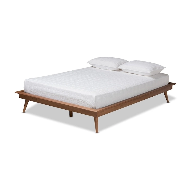 Carson Carrington Ulva Contemporary Walnut Wood Platform Bed Frame