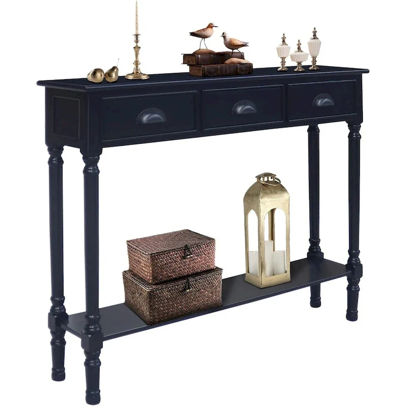 Wood 3-drawer Console Hallway Table