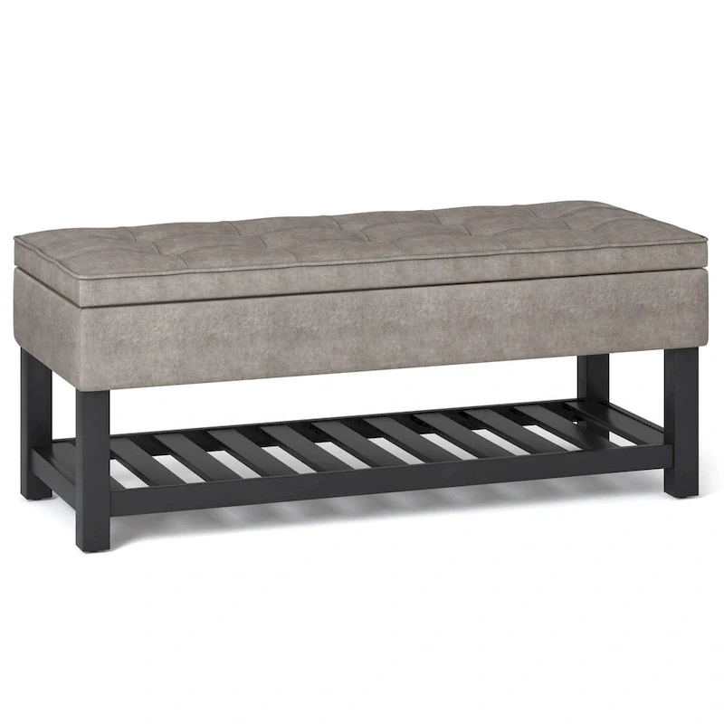 WYNDENHALL Essex 44 inch Wide Transitional Rectangle Ottoman Bench