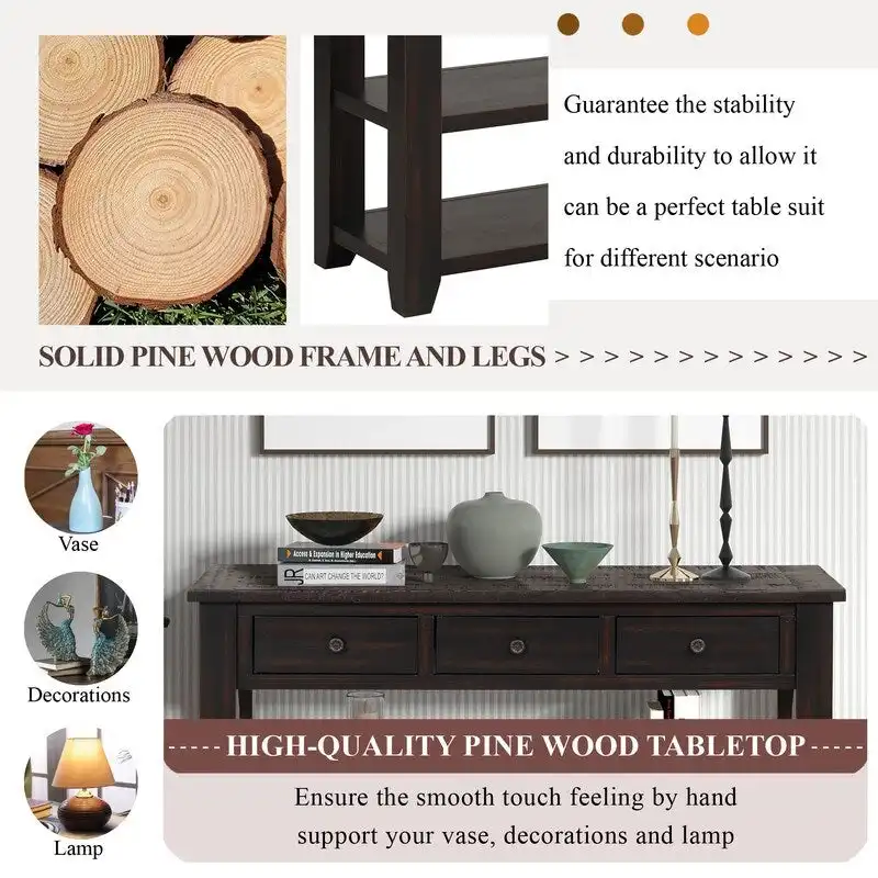 Modern Solid Wood Sofa Table