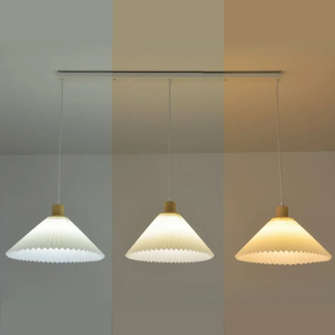 Modern Beige Pleated Fabric Kitchen Pendant Light