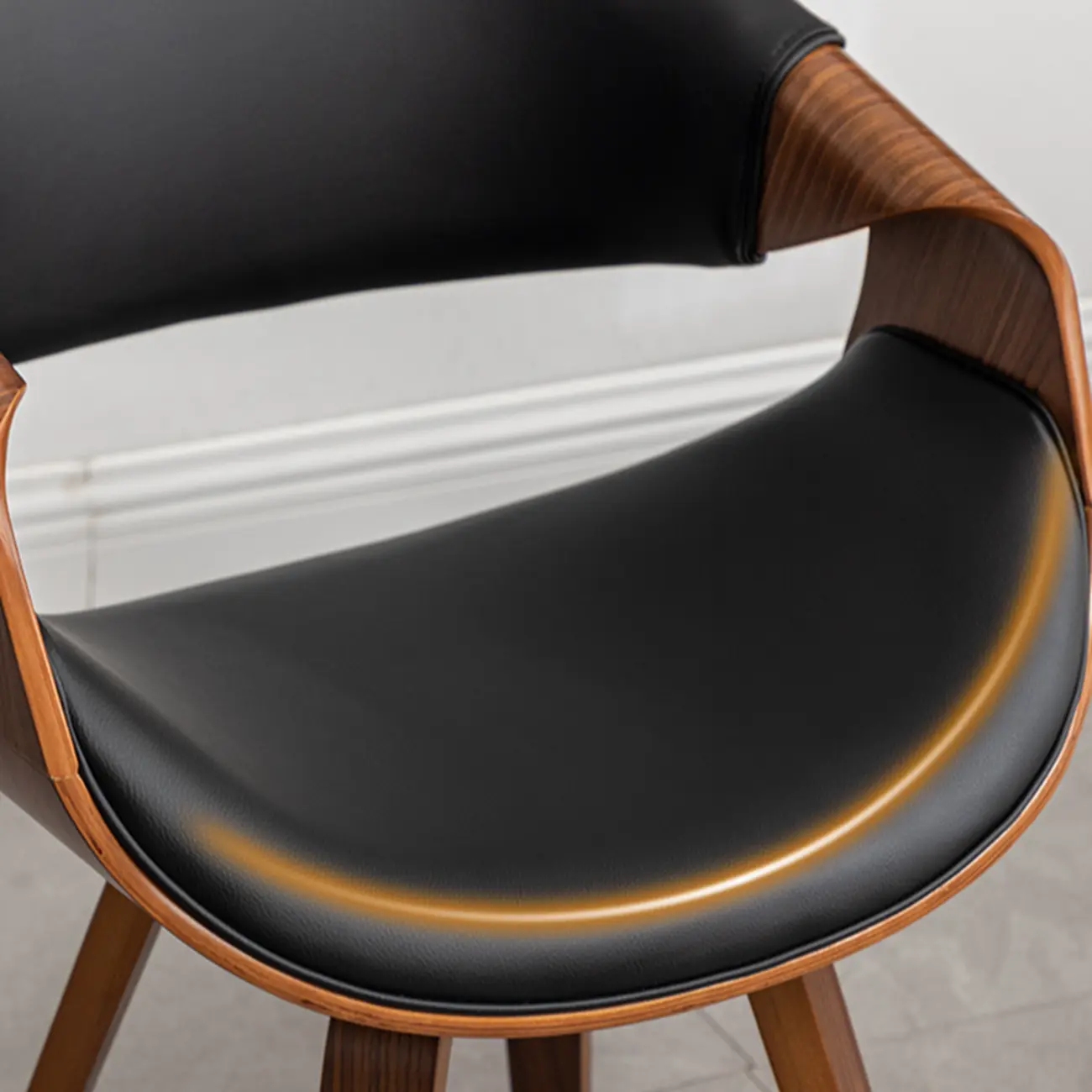 Modern Upholstered Wooden Ergonomic Office Chair