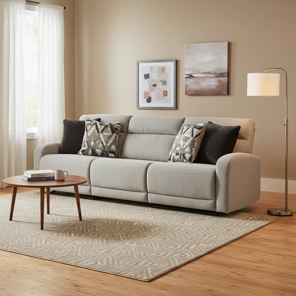 Gray 3-Piece Power Reclining Sectional Sofa - 109W x 38D x 39H