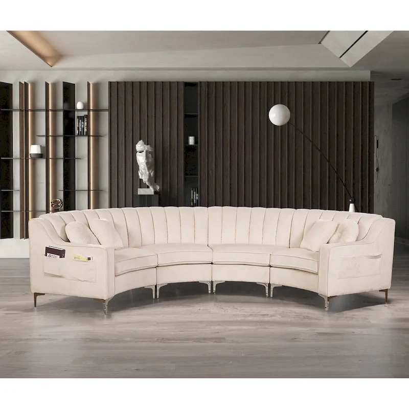 Velvet Sofas & Couches 4 Seats Round shape - 142