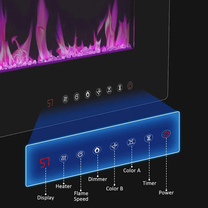 Entertainment Center with Fireplace Option:2 Flame Modes1500W 68.9W