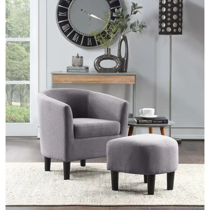 Convenience Concepts Take a Seat Churchill Accent Chair with Ottoman