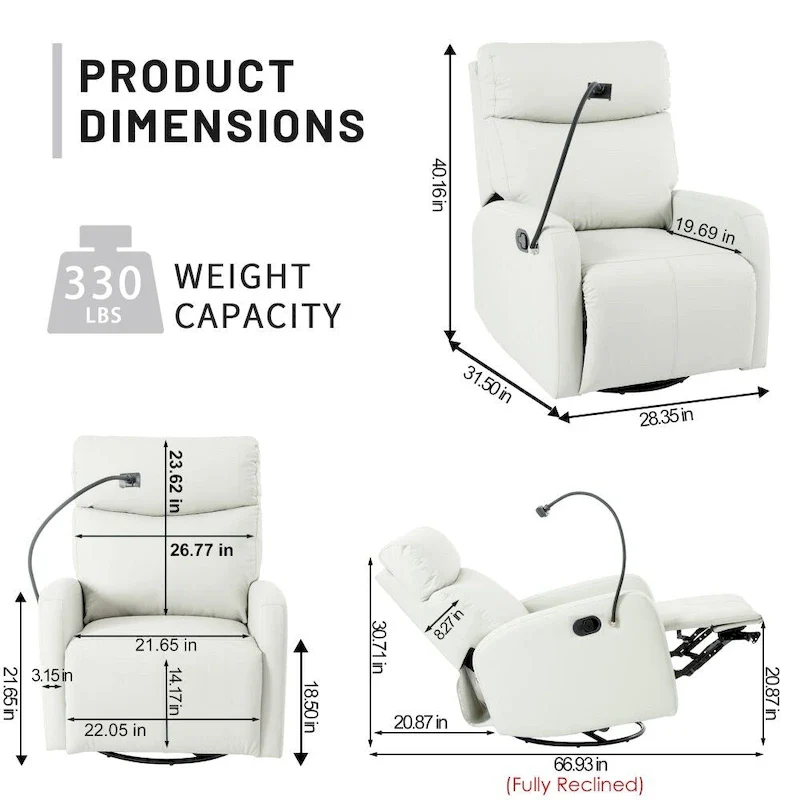 Modern Small Rocking Swivel Recliner Chair