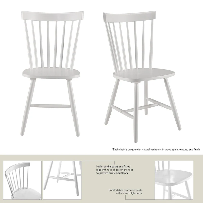 Natural Wood High Back Spindle Dining Chair - 225 lbs Capacity