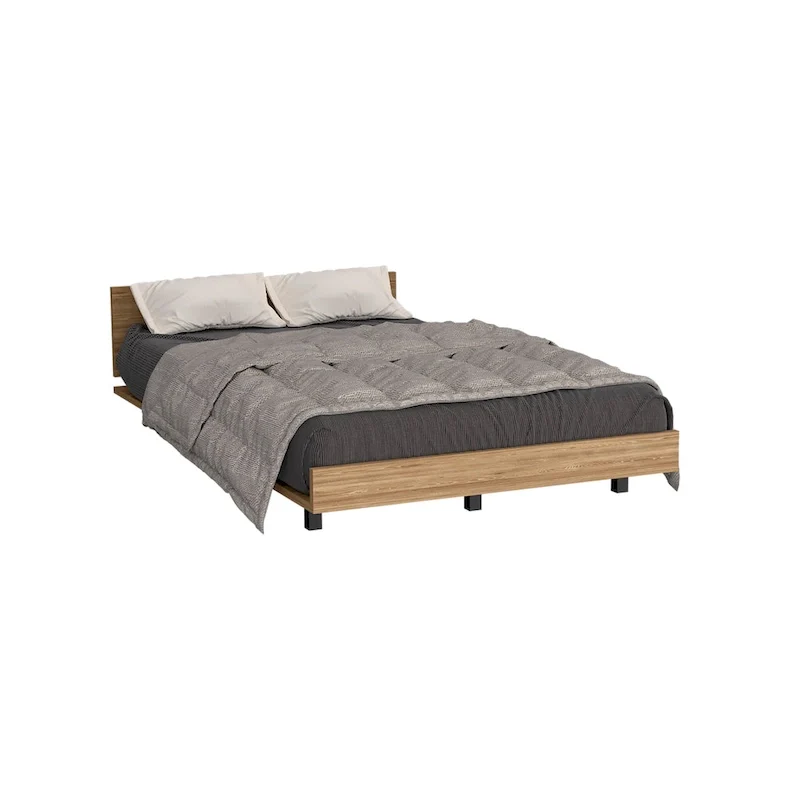 TUHOME Kaia Bed Base with Headboard, Twin