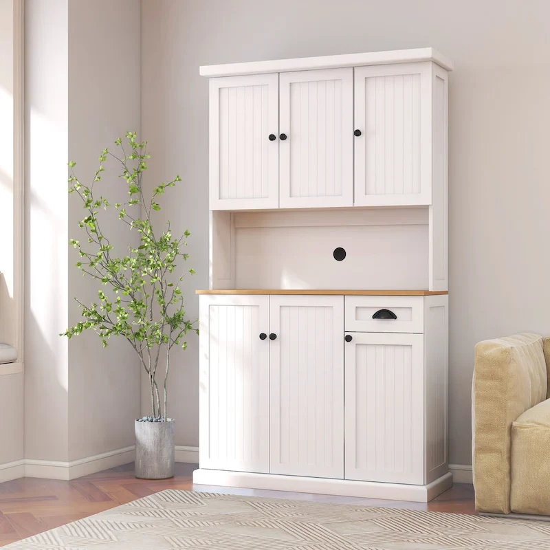 Large Buffet Cabinet with Hutch and Adjustable Shelves