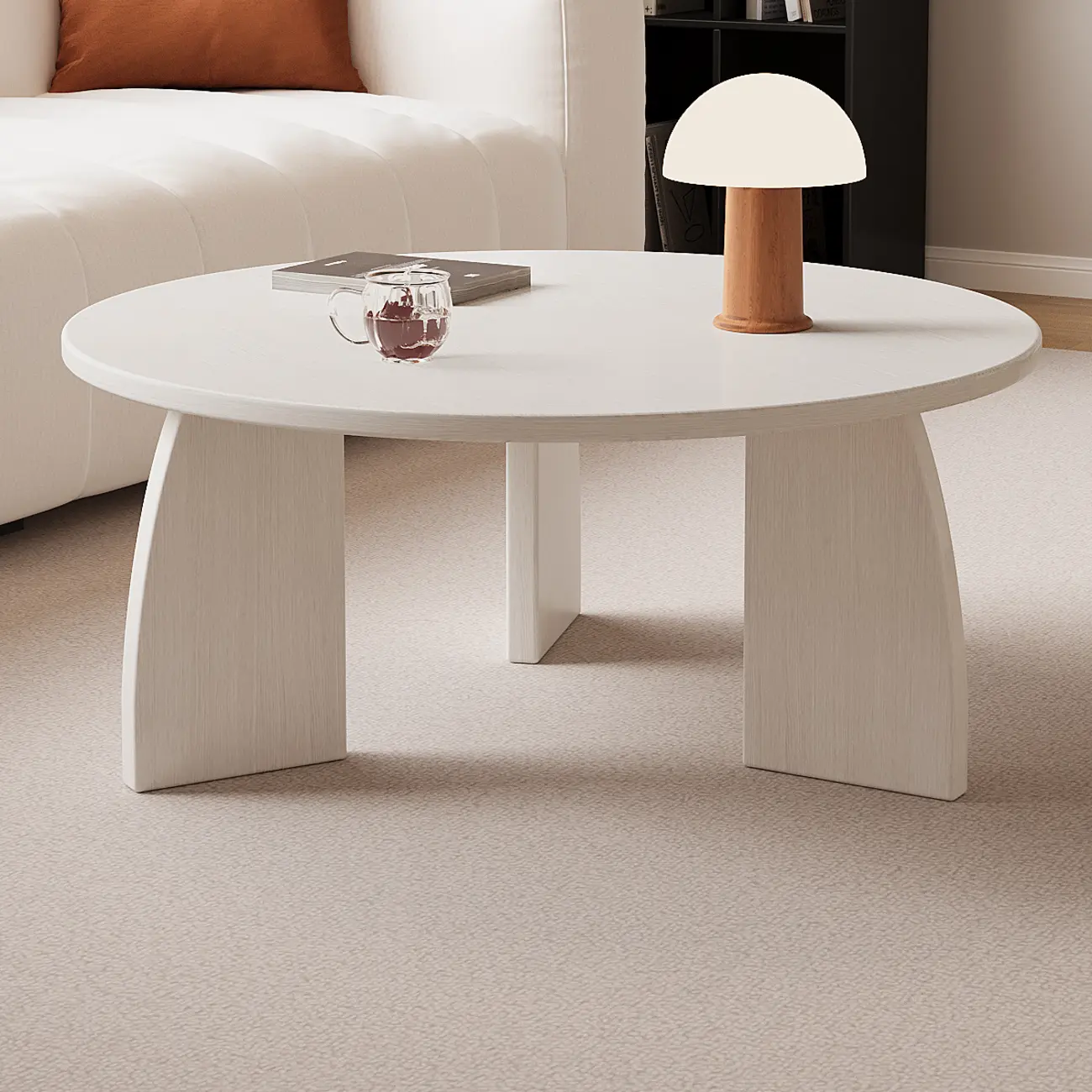 Modern Wooden Round Coffee Table