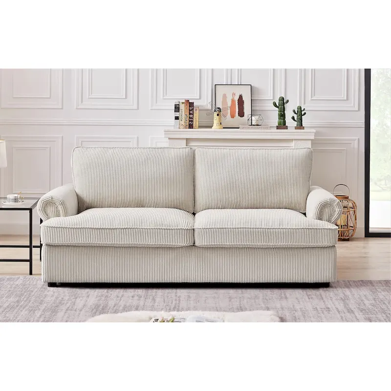 Viviana 76 inch Polyester Round Arm Sleeper Sofa