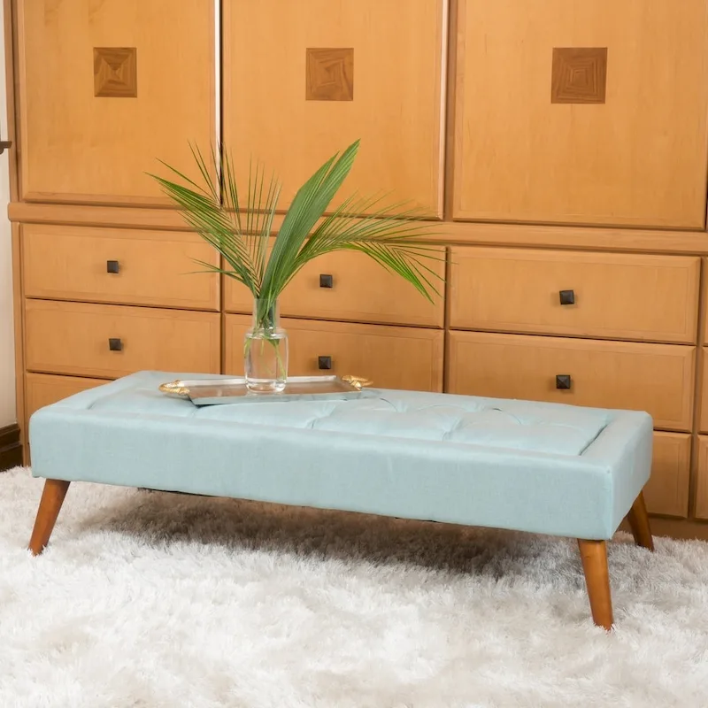 Tufted fabric footstool