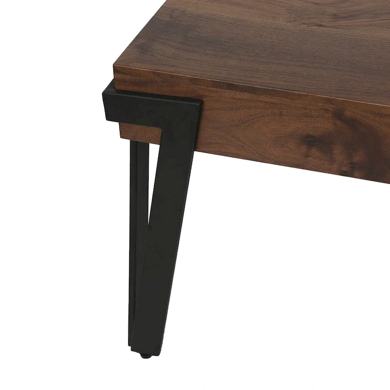 Industrial Coffee Table with Black Hairpin Legs – Grey Oak / Walnut, Modern Style