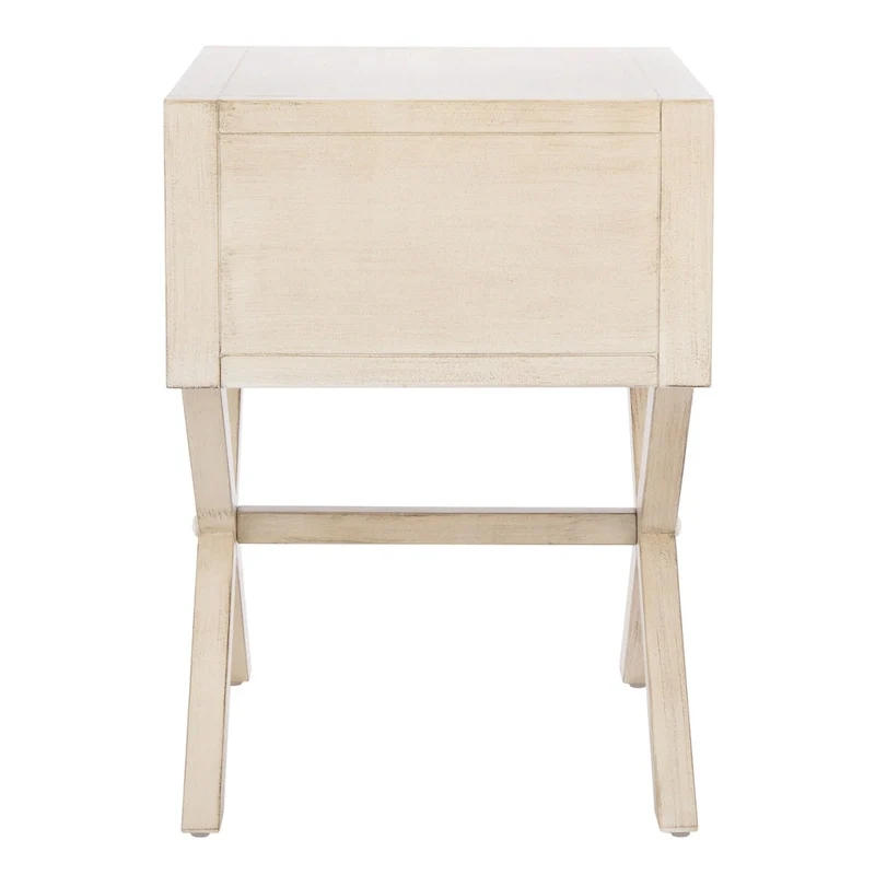 Campaign Style 1-Drawer Accent Nightstand – Acacia Wood, 4 Colors
