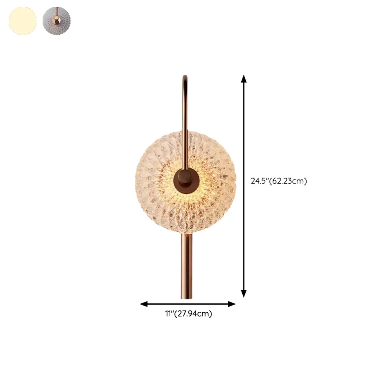 Modern Metal Glass Round Wall Sconce