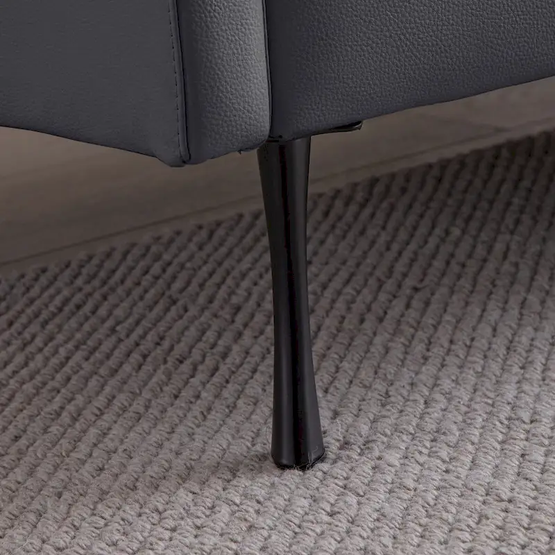 Modern Faux Leather L-Shaped Sofa with Reversible Chaise Lounge