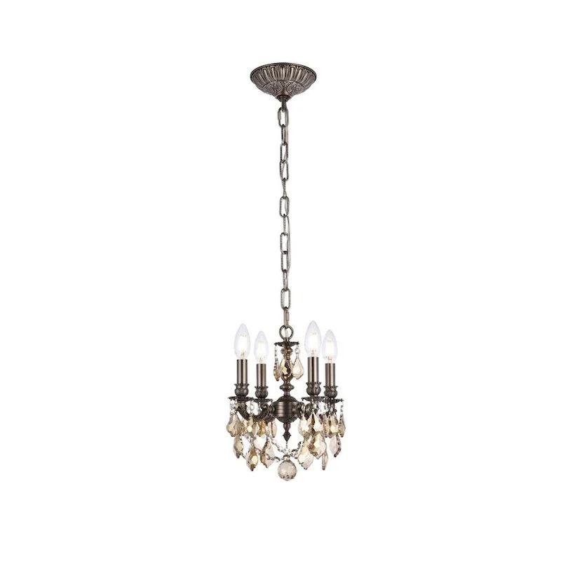 Elegant Lighting 9104D10-GT/RC Lillie 4 Light 10  Wide Crystal