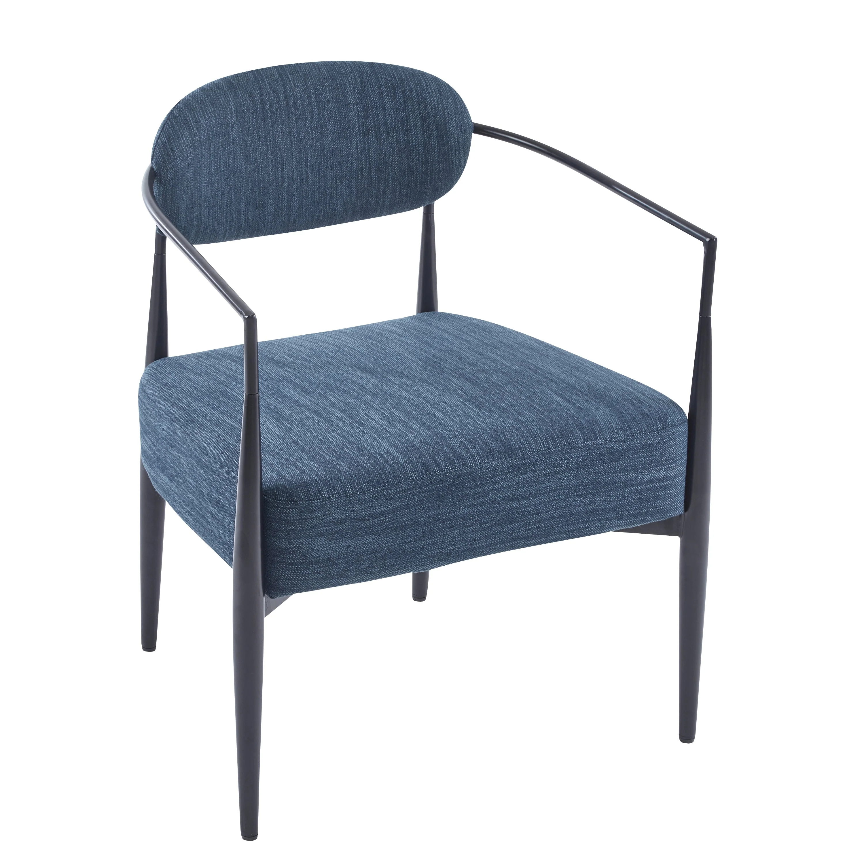 Mid-Century Fabric Dining Chair with Tapered Legs & Pocket Spring Seat