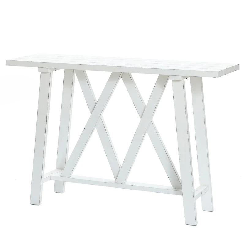 Farmhouse White Console and Entry Table - 32.5 H x 47.9 W x 15 D