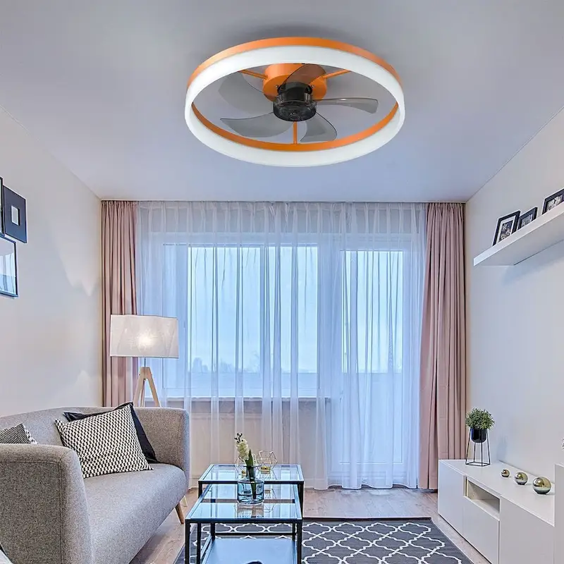Modern Dimmable LED Recessed Mount Ceiling Fan Light with Remote Control
