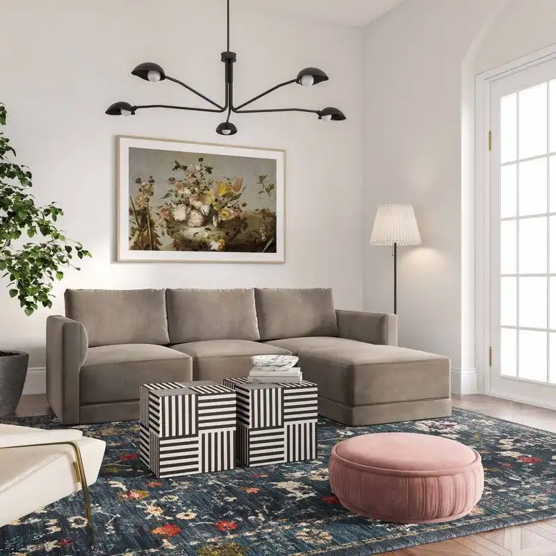 4-Piece Modular Sectional Sofa, Flexible Configuration, Plush Cushions, Living Room Set