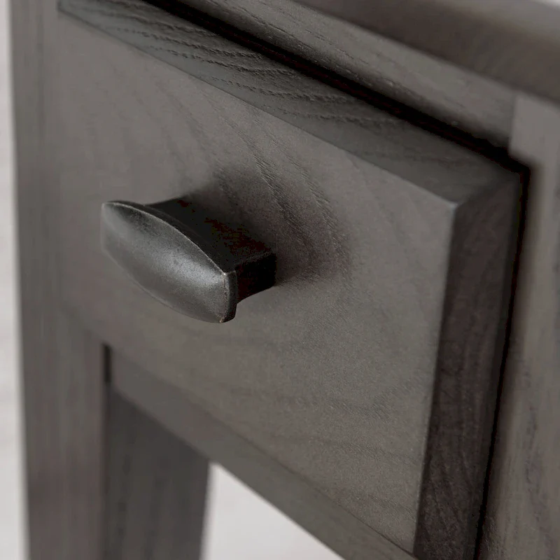 Solid Wood Narrow Side Table with Drawer and Shelf