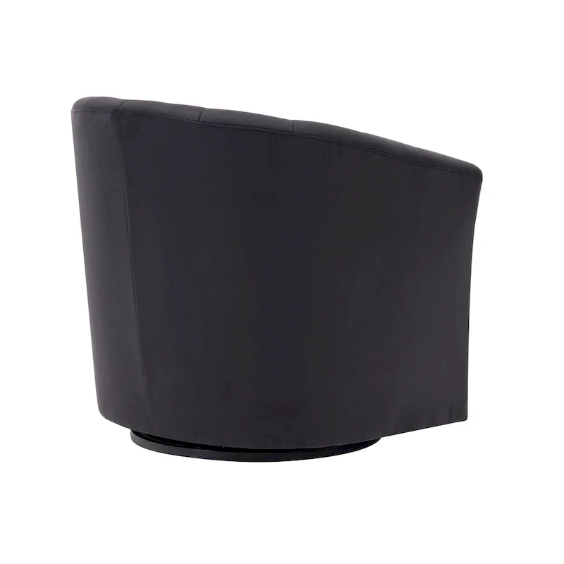 Swivel Barrel Accent Chair - Faux Leather Single Seat